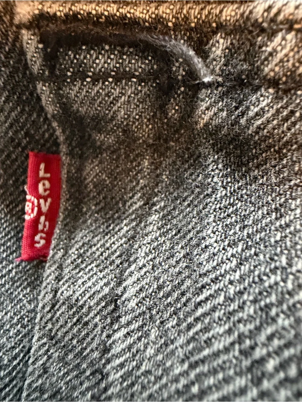 Levi’s 501 Men’s Jeans 48x32 Washed Black Charcoal Straight Leg Stretch
